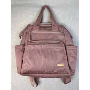 Skip Hop Mainframe Wide Open Diaper Backpack Pink EUC Pockets Straps Zipper